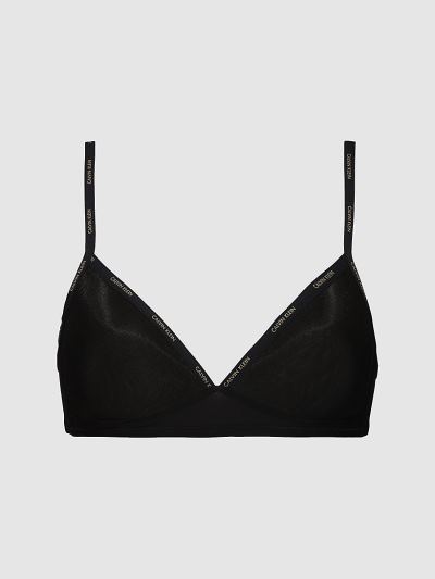 Calvin Klein Underwear HU767502 | Calvin Klein Sheer Marquisette Női Triangle Melltartó Fekete